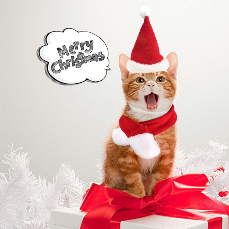 Dog scarf cat dog Christmas hat cat headscarf new year pet supplies dog clothes dogs pets accessories