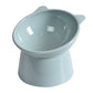 Elevated Cat Bowl with Tilted Neck Protection, Anti-Tip Plastic Feeding and Watering Bowl for Pets