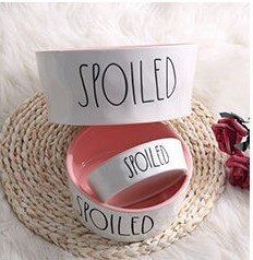 🎁 Cat Bowls Pet Food and Water Bowls Cartoon Letters Ceramic for Cats Dogs Pets Bowl Food Water Feeding Pet Supplies (100% off)