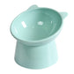 Elevated Cat Bowl with Tilted Neck Protection, Anti-Tip Plastic Feeding and Watering Bowl for Pets