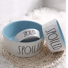 🎁 Cat Bowls Pet Food and Water Bowls Cartoon Letters Ceramic for Cats Dogs Pets Bowl Food Water Feeding Pet Supplies (100% off)