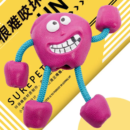 Smile Dog Rubber Ball Toys Sound Molar Teeth Resistant to Large and Medium-sized Pets